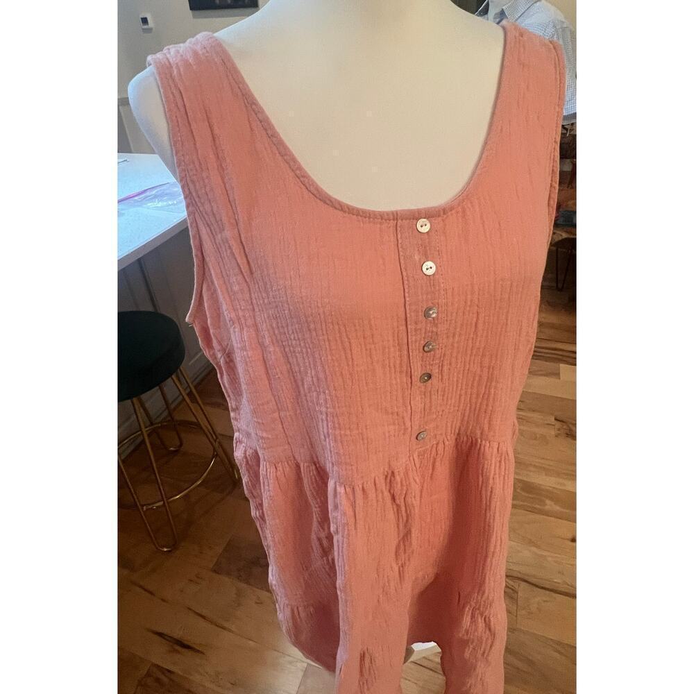HEYSON SUNDRESS BLUSH PINK 100% COTTON FLOWY WOMENS SIZE SMALL - Picture 3 of 7